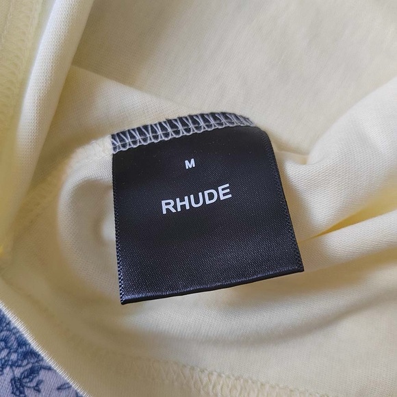 Rhude Card Backprint T-Shirt In Cream - Picture 7 of 9